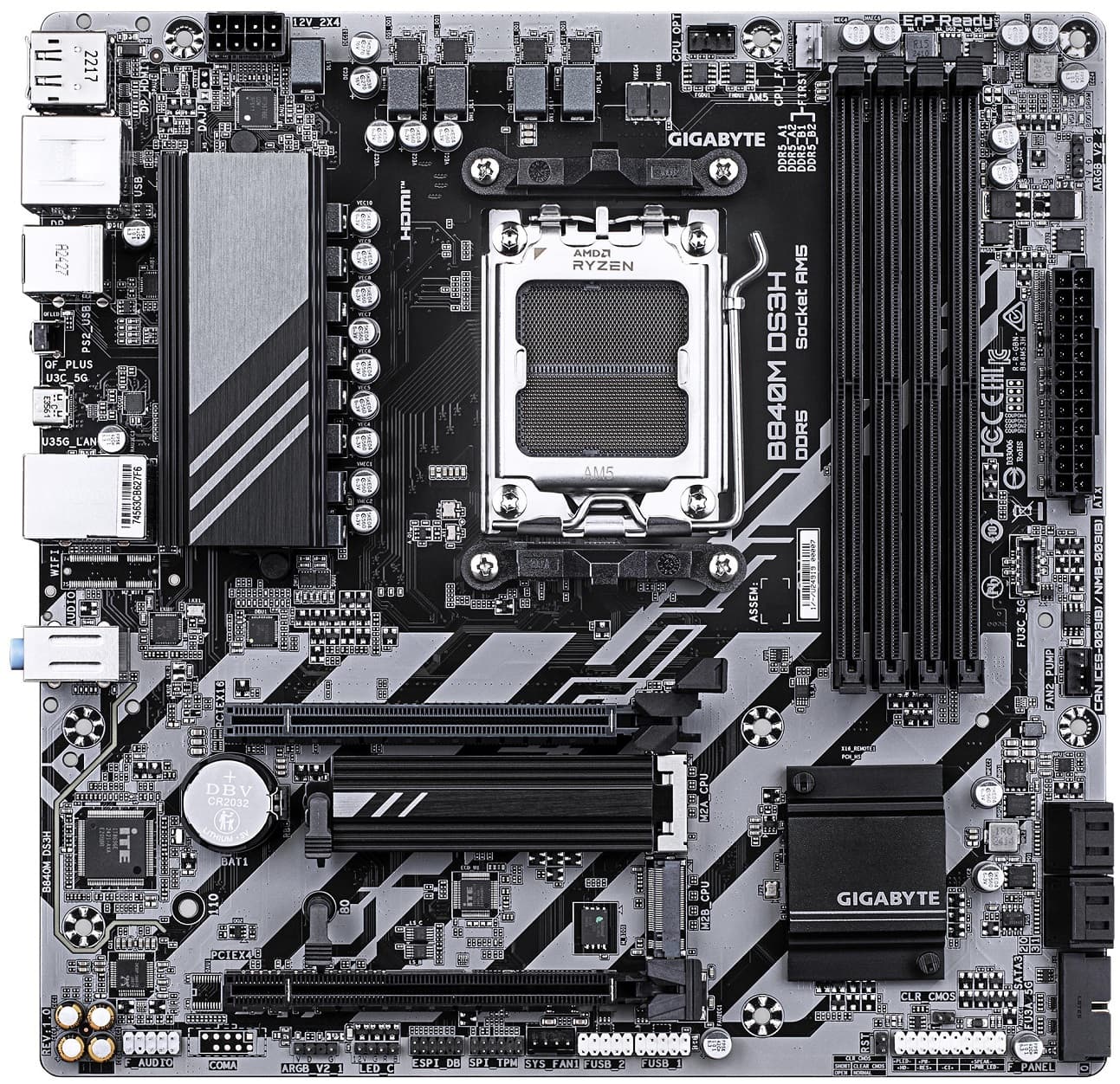 Gigabyte Motherboard B840M DS3H sAM5 B840 4xDDR5 M.2 HDMI DP mATX - 5