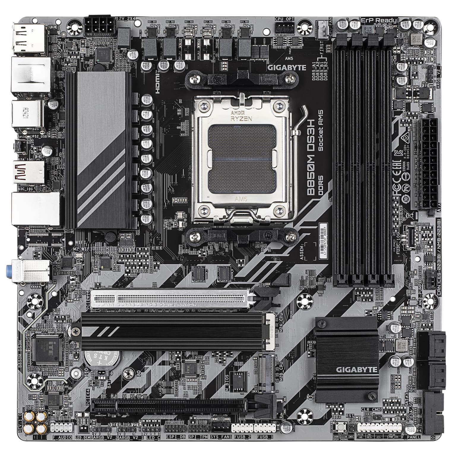 Gigabyte Motherboard B850M DS3H sAM5 B850 4xDDR5 M.2 HDMI DP mATX
