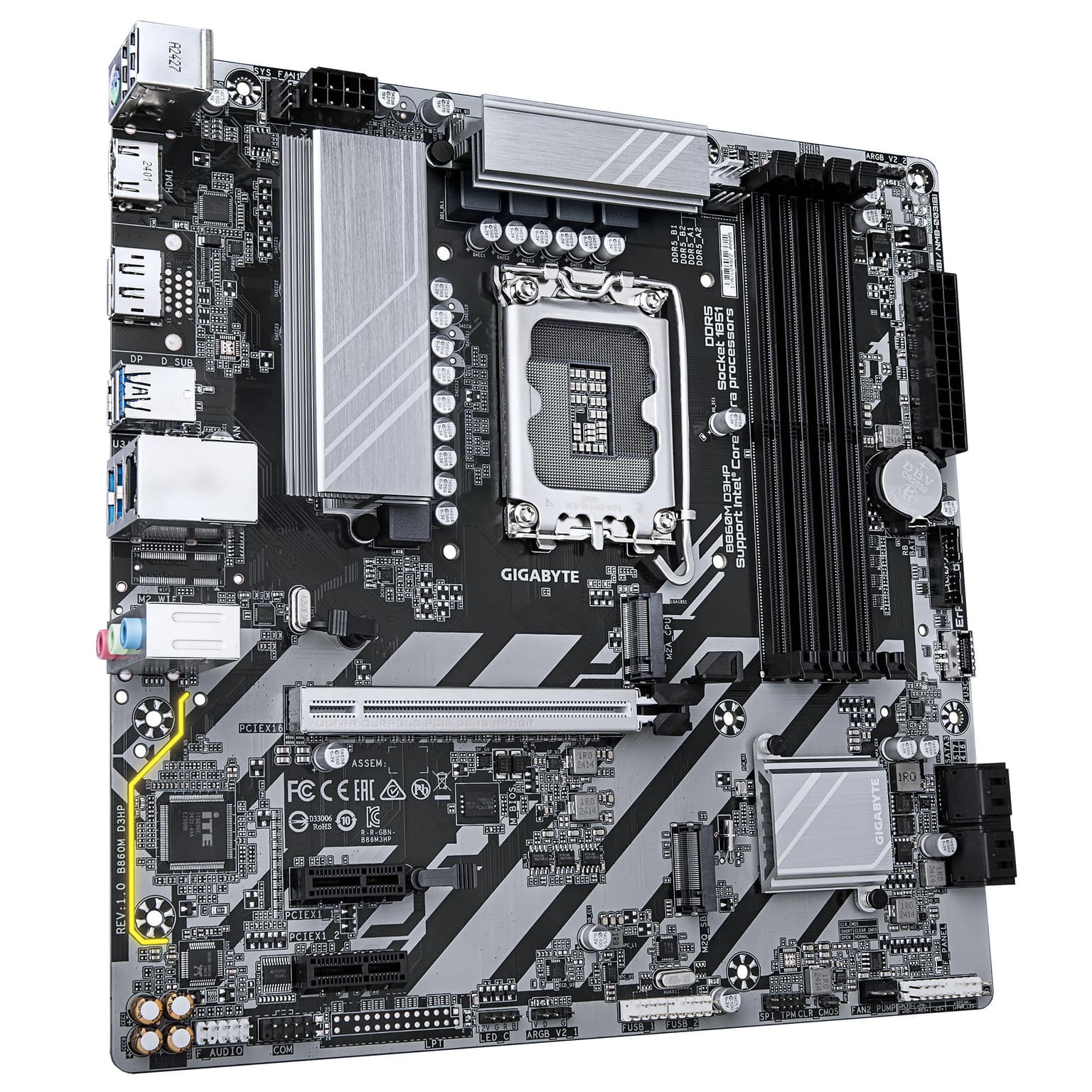 Gigabyte Motherboard B860M D3HP s1851 B860 4xDDR5 M.2 HDMI DP mATX - 2