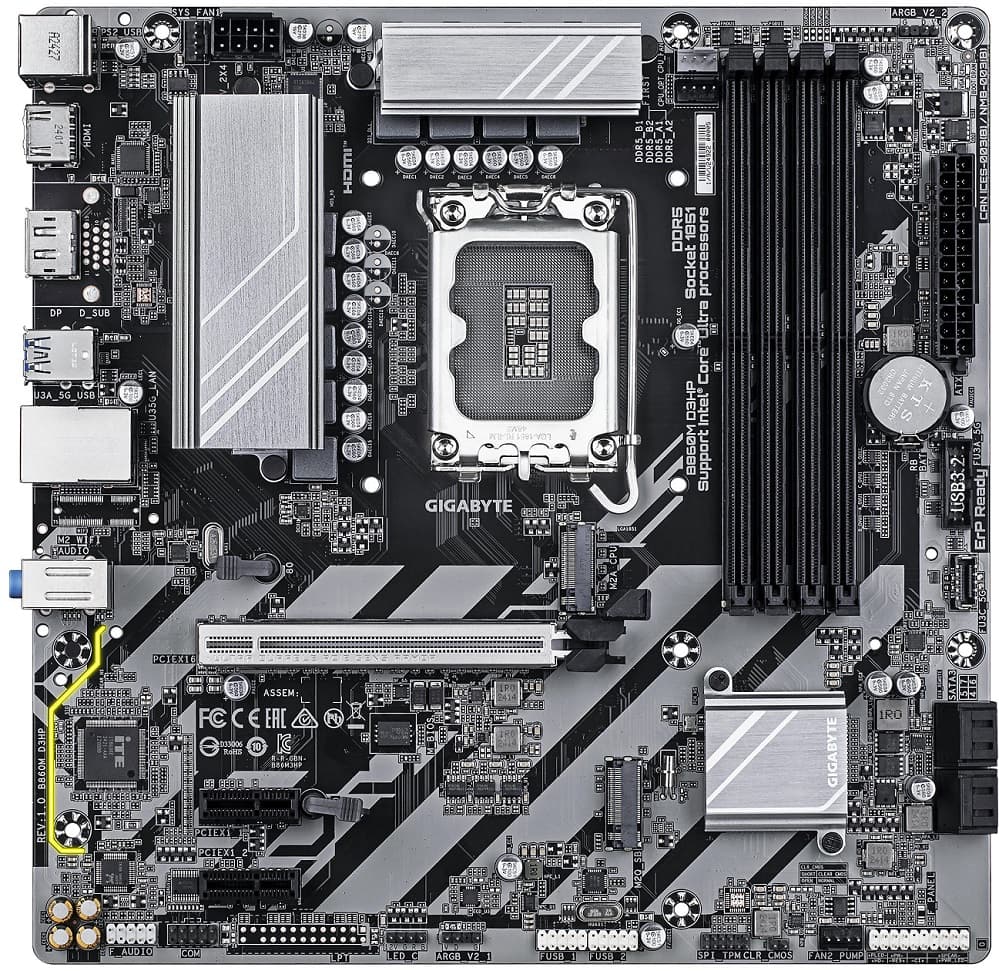 Gigabyte Motherboard B860M D3HP s1851 B860 4xDDR5 M.2 HDMI DP mATX - 5