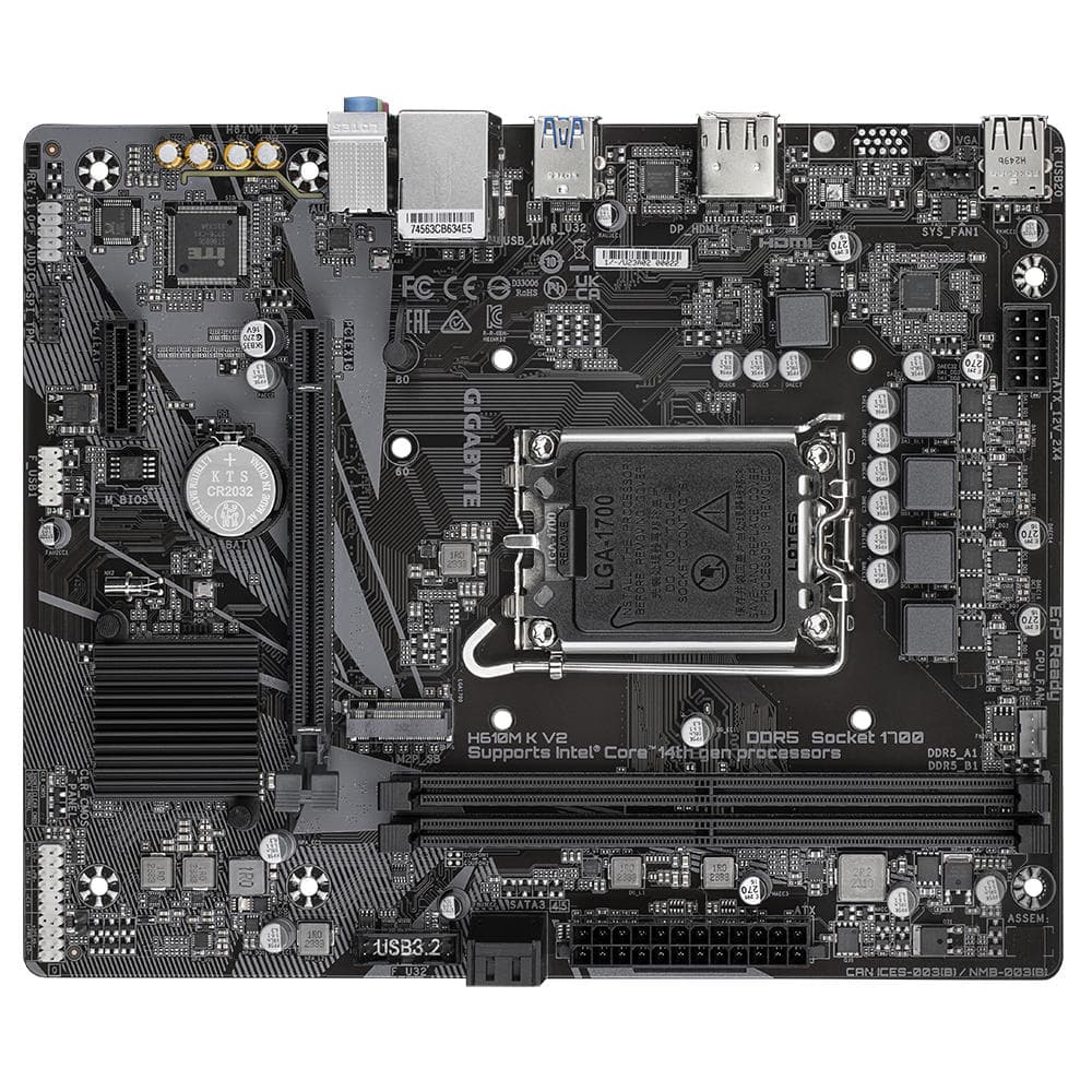 Gigabyte Motherboard H610M K V2 s1700 H610 2xDDR5 HDMI DP mATX - 3