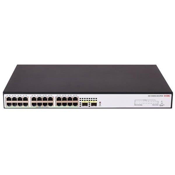 H3C S1600V2-26S-HPWR L2 Ethernet Switch with 24*10/100/1000BASE-T PoE+ Ports and 2*1G/10G SFP+ Ports, (AC)