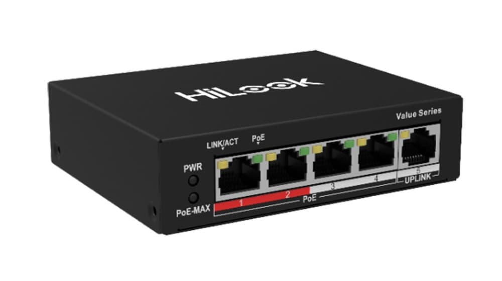 HiLook NS-0105P-35 4 Port Fast Ethernet Unmanaged POE Switch, HiLook