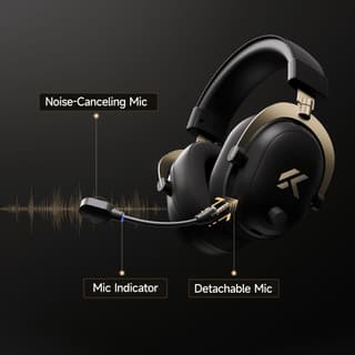 Headset MCHOSE V9Turbo, USB-A/WL/BT, Black Gold - 5