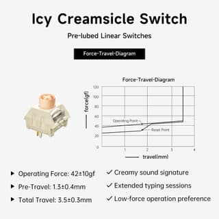 keyboard MCHOSE K99 V2, Icy Creamsicle, USB-A/WL/BT, RGB, Horizon Orange - 2
