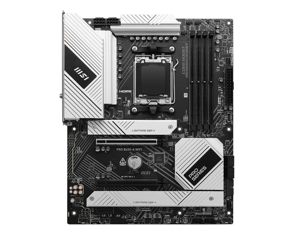 MSI Motherboard PRO B650-A WIFI sAM5 B650 4xDDR5 M.2 HDMI DP Wi-Fi BT ATX