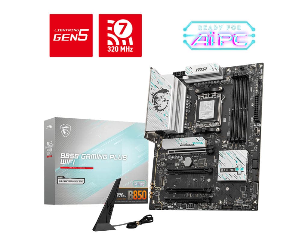 MSI Motherboard B850 GAMING PLUS WIFI sAM5 B850 4xDDR5 M.2 DP Wi-Fi BT ATX - 5