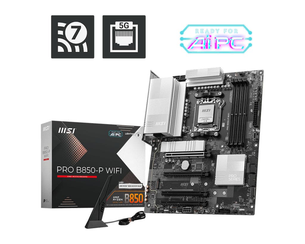 MSI Motherboard PRO B850-P WIFI sAM5 B850 4xDDR5 M.2 HDMI Wi-Fi BT ATX - 6