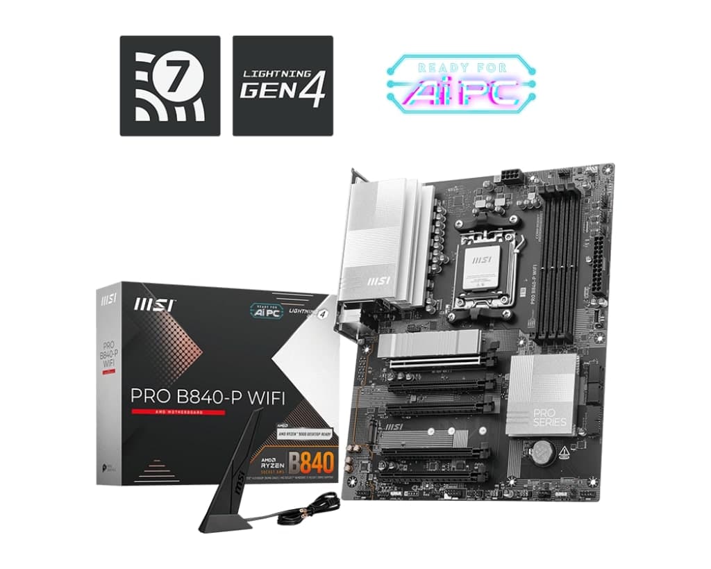 MSI Motherboard PRO B840-P WIFI sAM5 B840 4xDDR5 M.2 HDMI Wi-Fi BT ATX - 5