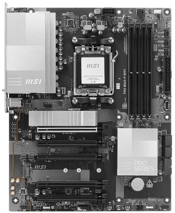 MSI Motherboard PRO B840-P WIFI sAM5 B840 4xDDR5 M.2 HDMI Wi-Fi BT ATX - 6