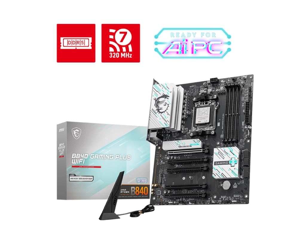 MSI Motherboard B840 GAMING PLUS WIFI sAM5 B840 4xDDR5 M.2 HDMI Wi-Fi BT ATX - 5