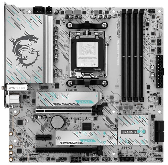 MSI Motherboard B850M GAMING PLUS WIFI sAM5 B850 4xDDR5 M.2 HDMI DP WiFi BT mATX - 6