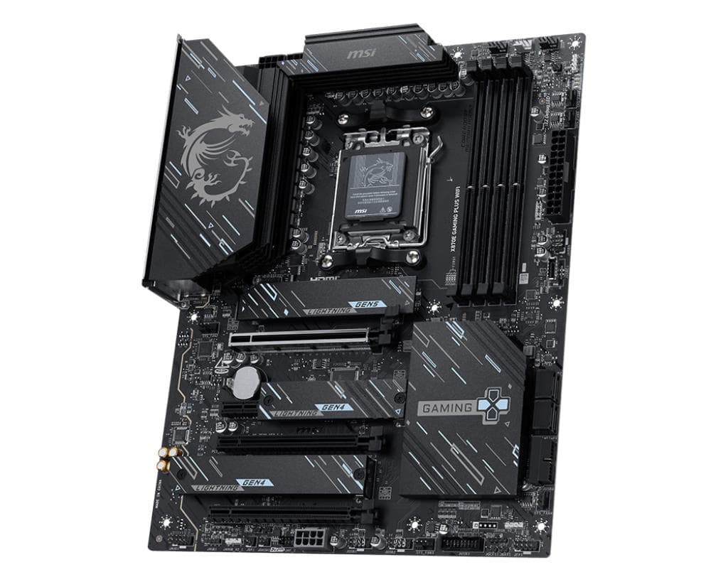 MSI Motherboard X870E GAMING PLUS WIFI sAM5 X870E 4xDDR5 M.2 HDMI WiFi BT ATX - 3