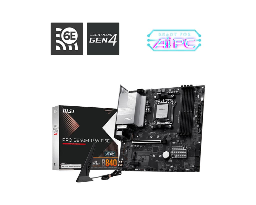 MSI Motherboard PRO B840M-P WIFI6E sAM5 B840 4xDDR5 M.2 HDMI WiFi BT mATX - 5
