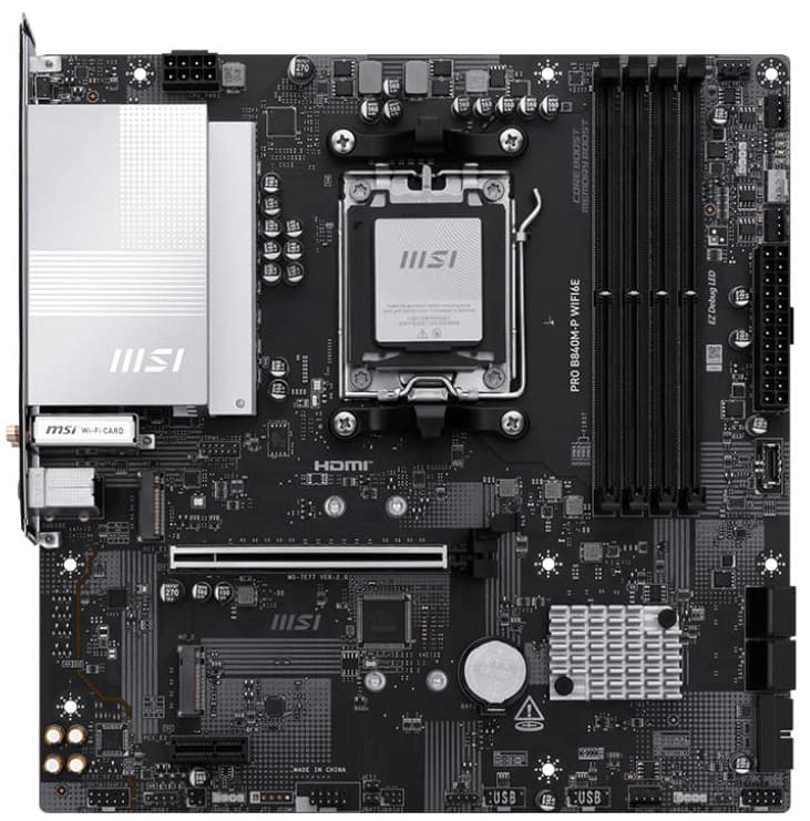 MSI Motherboard PRO B840M-P WIFI6E sAM5 B840 4xDDR5 M.2 HDMI WiFi BT mATX - 6
