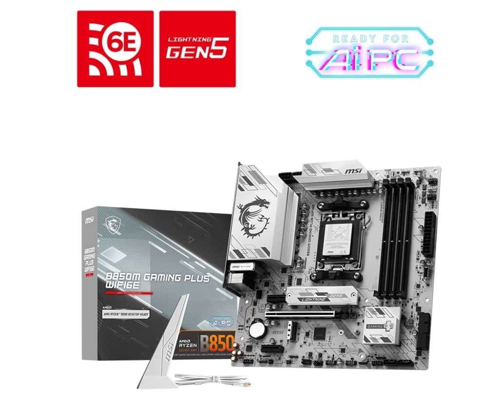 MSI Motherboard B850M GAMING PLUS WIFI6E sAM5 B850 4xDDR5 M.2 HDMI DP WiFi BT mATX - 6