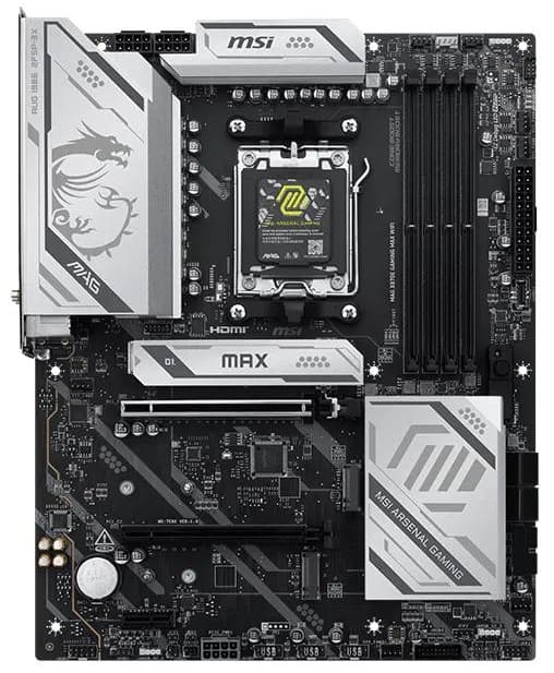 MSI Motherboard MAG X870E GAMING MAX WIFI sAM5 X870E 4xDDR5 M.2 HDMI Wi-Fi BT ATX - 6