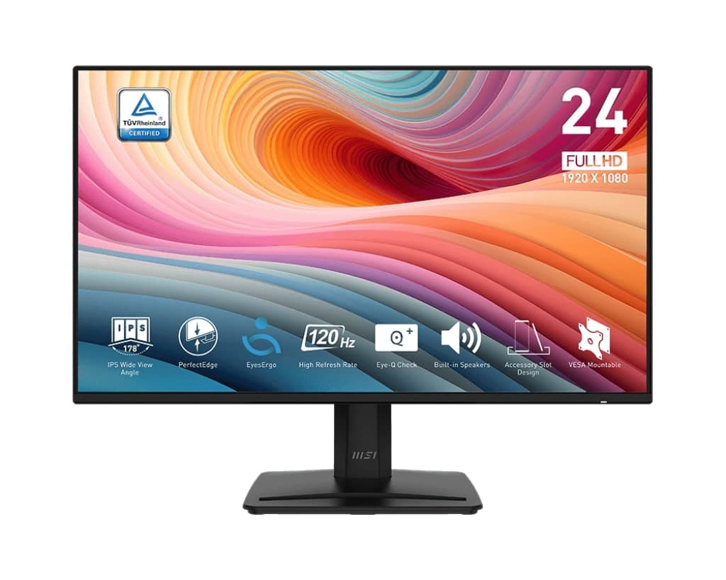 MSI Monitor 23.8" PRO MP242A-E2 D-Sub, HDMI, DP, MM, IPS, 120Hz, 1ms, sRGB 115%, AdaptiveSync