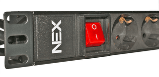 NEX PDU-8 PDU - 8 Socket Schuko Power Stripe 19" 1U - 2