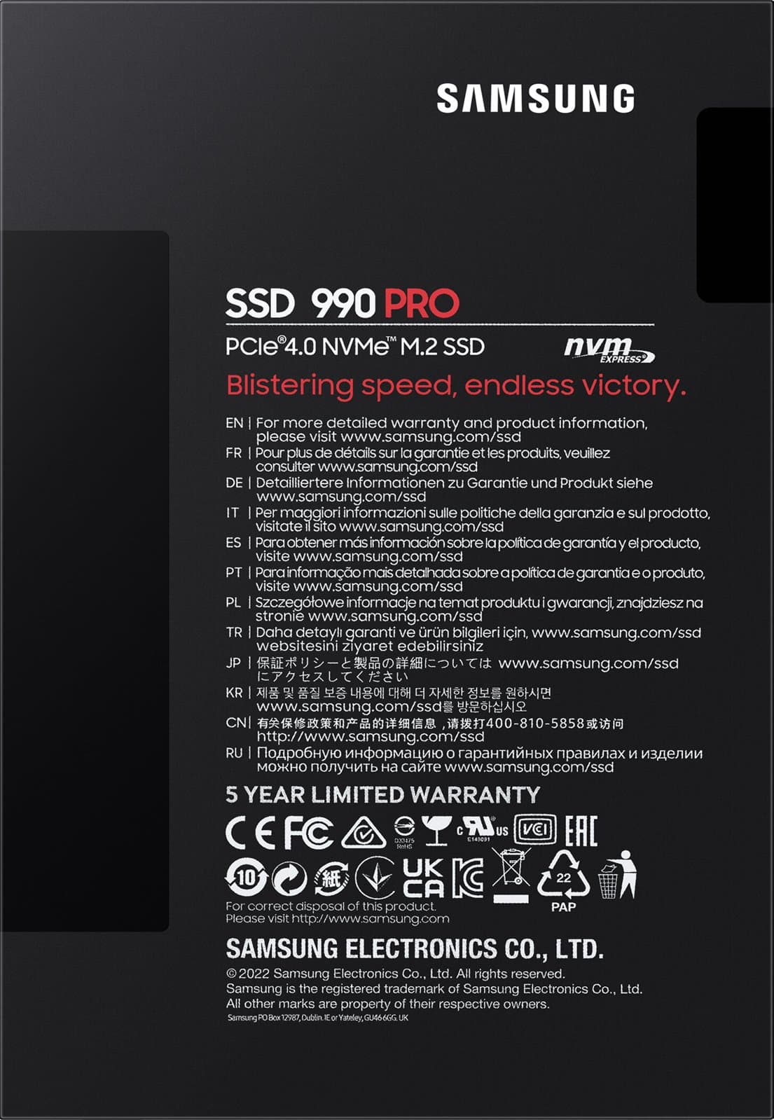 Samsung 990 PRO 1TB NVMe M.2 SSD