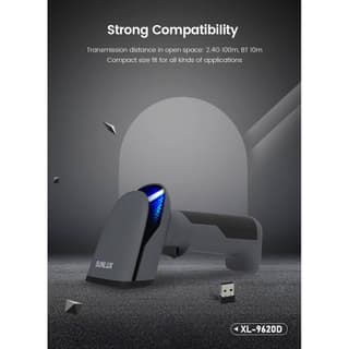 Sunlux XL-9620D, Bluetooth, USB, USB-VCP, Barcode Scanner, Black — 6
