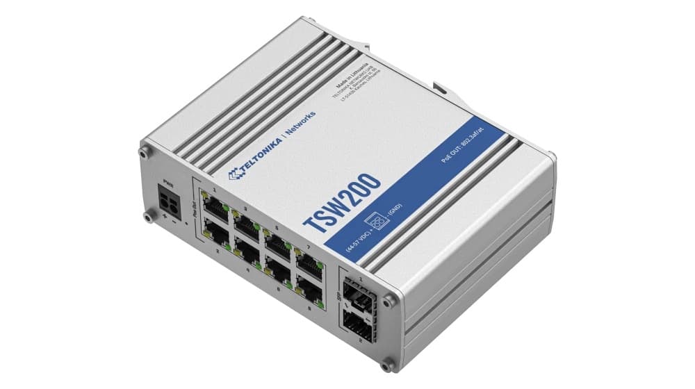 Teltonika TSW200 PoE+ Switch 8 10/100/1000, 2 SFP ports