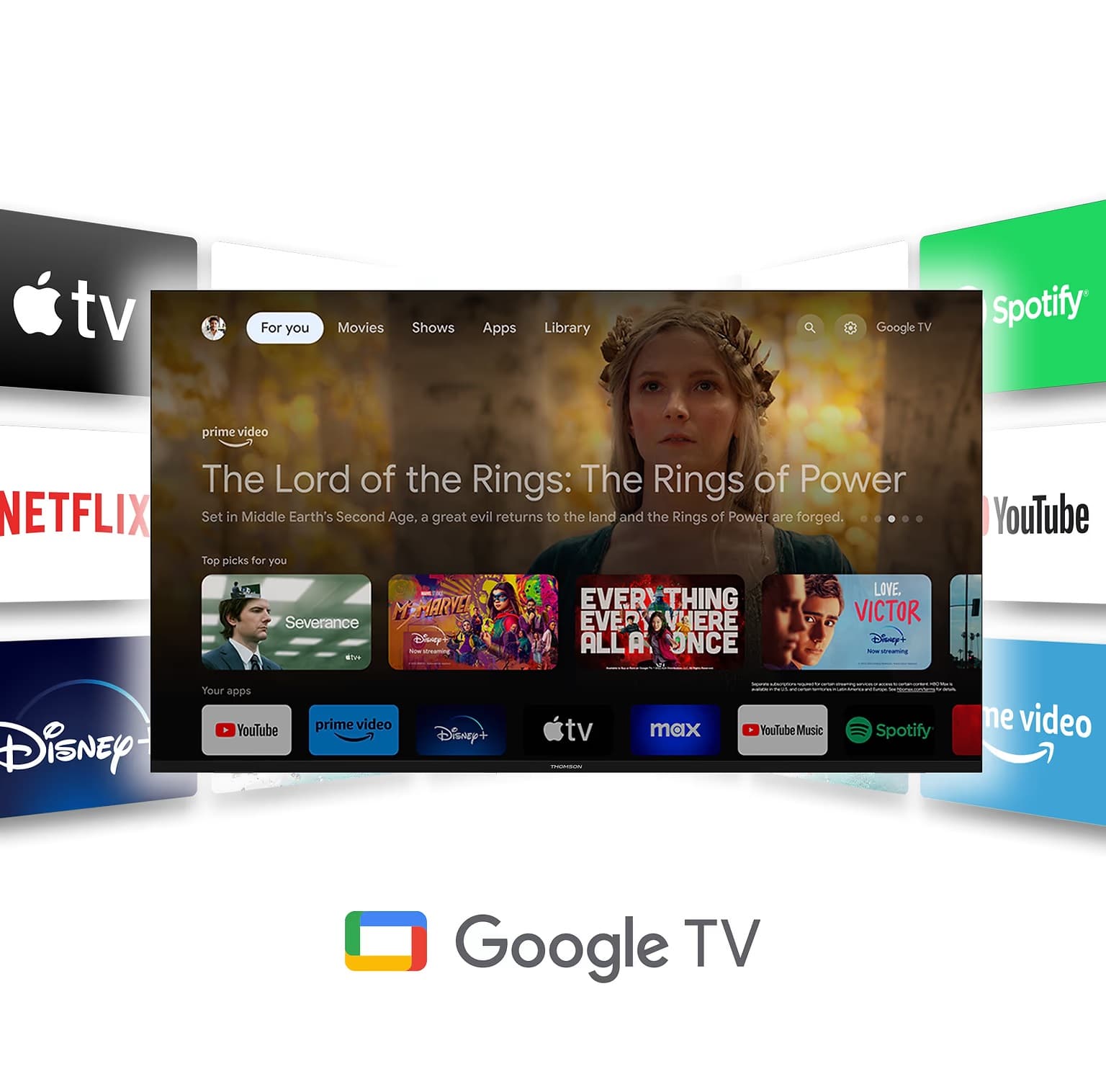 THOMSON TV 55" LED 4K 60Hz Smart Google TV Black - 6