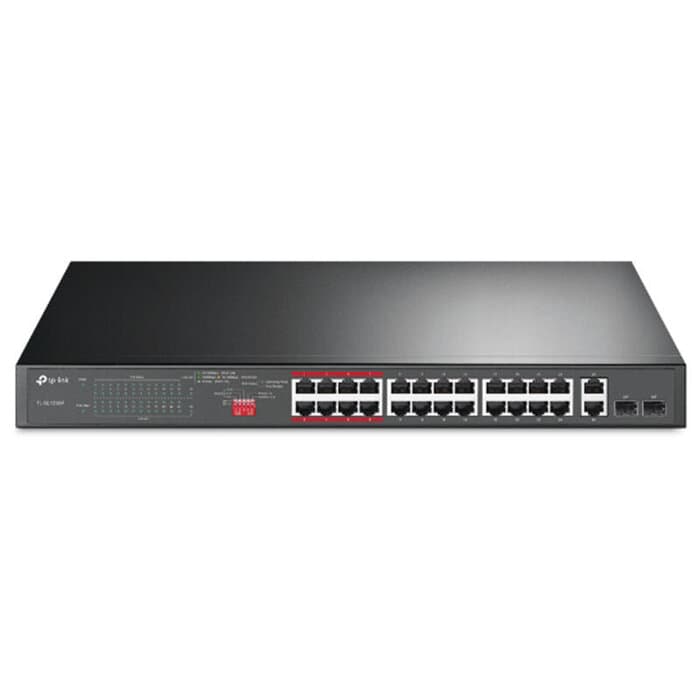 TP-Link TL-SL1226P 24-Port 10/100Mbps + 2-Port Gigabit Rackmount Switch with 24-Port PoE+