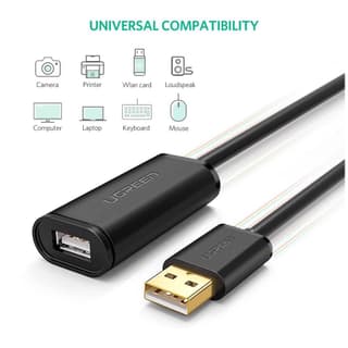 UGREEN 10321, USB Male to USB Female Active Extension Cable with Chipset, 10m, Black — 4