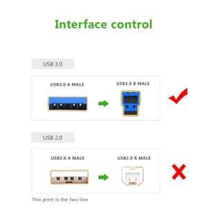 UGREEN US210, Printer Cable, USB-B to USB-A Print Cable, 2m, Black — 3
