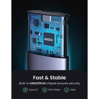 UGREEN M.2 SATA NGFF SSD Enclosure, Aluminum USB 3.1 Gen 2 to B-Key 6Gbps with External UASP Solid State Drive Enclosure — 4