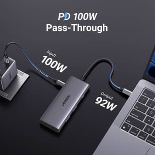 UGREEN CM498 Revodok Pro 107, HDMI, USB, SD/TF, Type-C, Hub, Dark Grey — 2