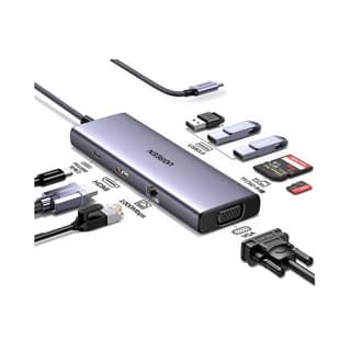 UGREEN CM498, Type-C, USB, HDMI, VGA, RJ45, SD, TF, Hub, Gray