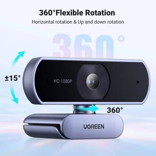 UGREEN 15728, 2Mp, FHD, Built-in Microphone, Webcam, Gray/Black — 2