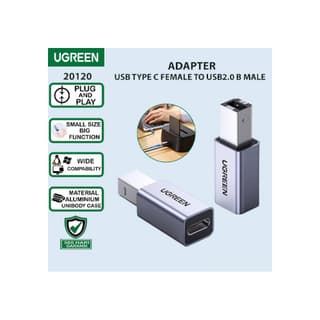 UGREEN US382, USB-B To Type-C, Adapter, Grey — 3