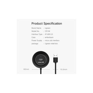 UGREEN CR106, 4xUSB 2.0, Black — 6