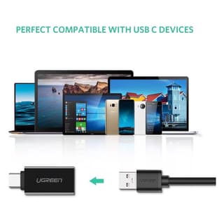 UGREEN US173, Type-C 3.1 Male To USB 3.0 female Adapter, Black — 5