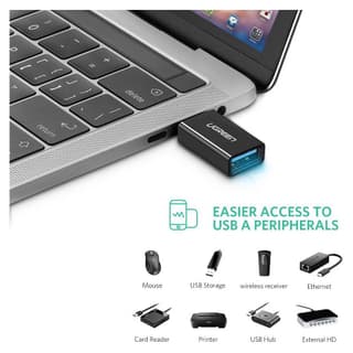 UGREEN US173, Type-C 3.1 Male To USB 3.0 female Adapter, Black — 6