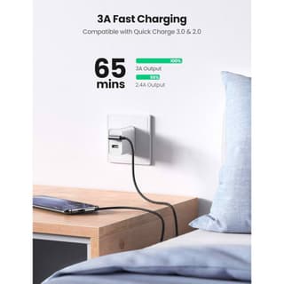 UGREEN US176, 18W, USB-A to Type-C 90 Degree, 0.5m, Space Gray — 2