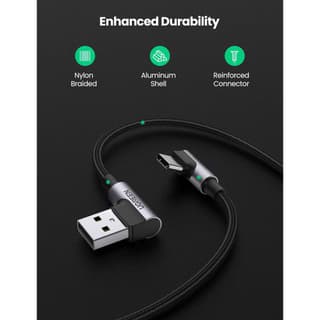 UGREEN US176, 18W, USB-A to Type-C 90 Degree, 0.5m, Space Gray — 5