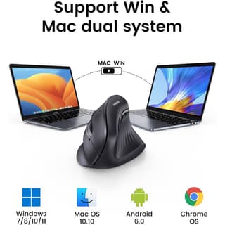 UGREEN MU008, Wireless, Bluetooth, USB, Mouse, Black — 2
