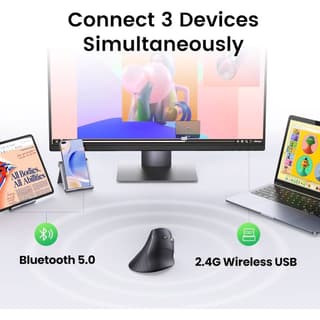 UGREEN MU008, Wireless, Bluetooth, USB, Mouse, Black — 5