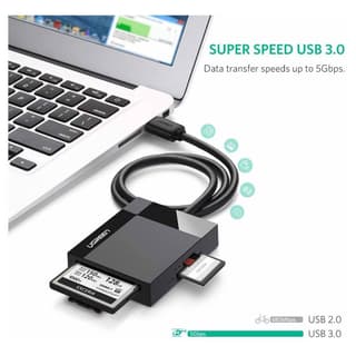 UGREEN CR125, USB 3.0 All In One Card Reader, 0.5m, Black — 4