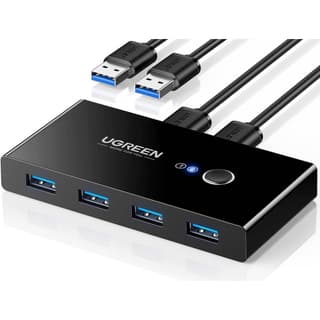 UGREEN US216, 2 In 4 Out USB 3.0 Sharing Switch Box, Black