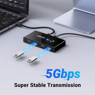 UGREEN US216, 2 In 4 Out USB 3.0 Sharing Switch Box, Black — 4