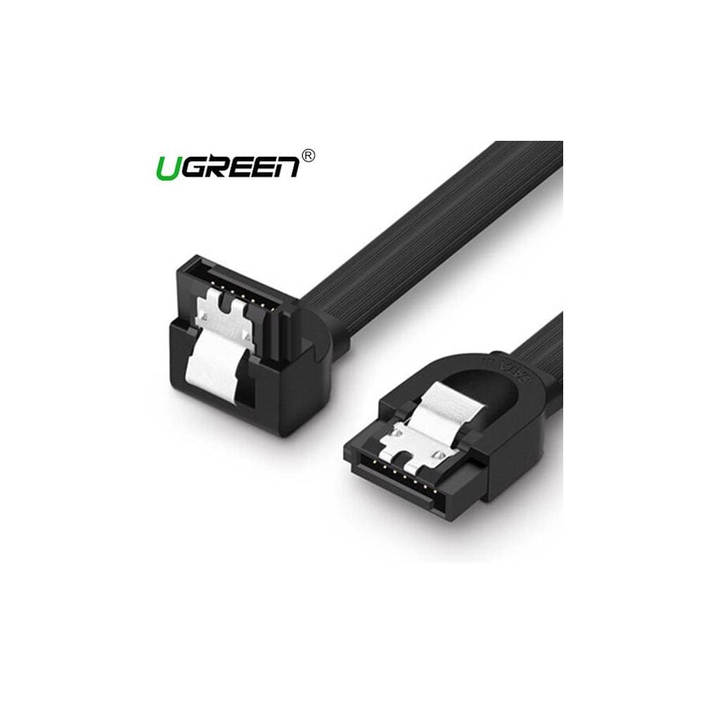 UGREEN US217 SATA 3.0 Data Cable 90° Elbow, 0.5m, Black