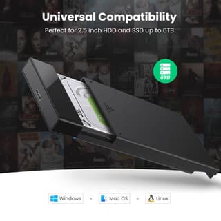 UGREEN 30848, USB 3.0 to SATA III Hard Drive Enclosure, Black — 6