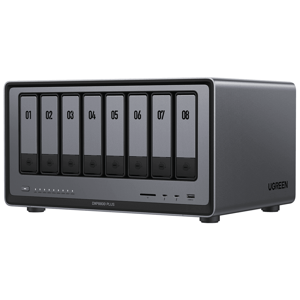 UGREEN NASync DXP8800 Plus, Intel i5 1235U, 8GB, Diskless, RJ45, USB, Type-C, HDMI, Space Gray