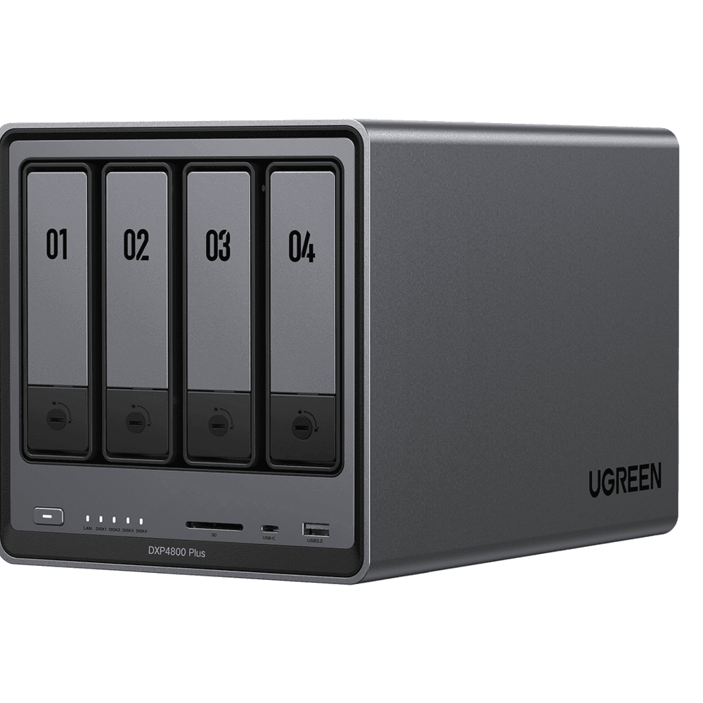 UGREEN NASync DXP4800 Plus, Intel Gold 8505, 8GB, Diskless, RJ45, USB, Type-C, HDMI, Space Gray