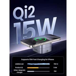 UGREEN W702 MagFlow Qi2, 25W, Magnetic Foldable Charging Station, Dark Gray — 4